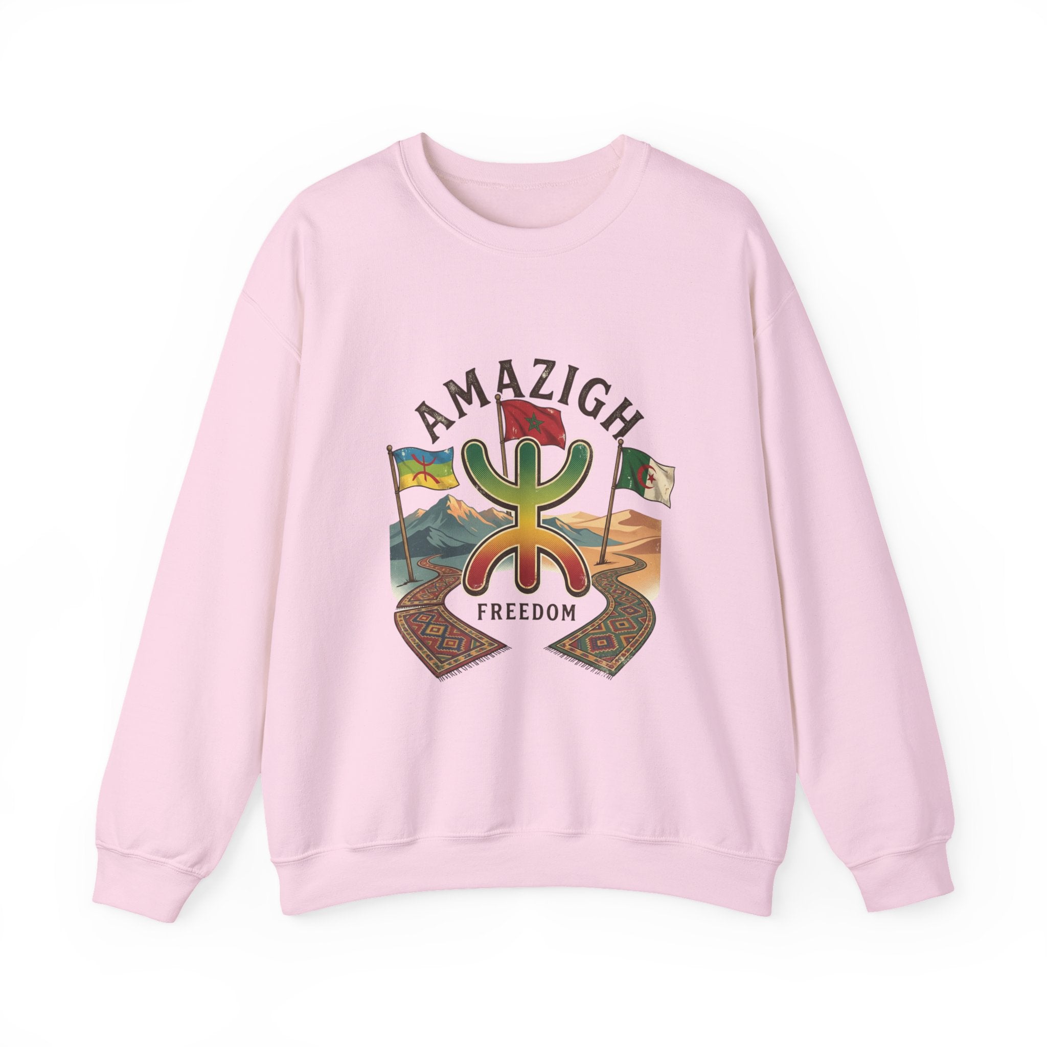 Amazigh Freedom Crewneck Sweatshirt | Heritage Symbol, Tribal Morocco