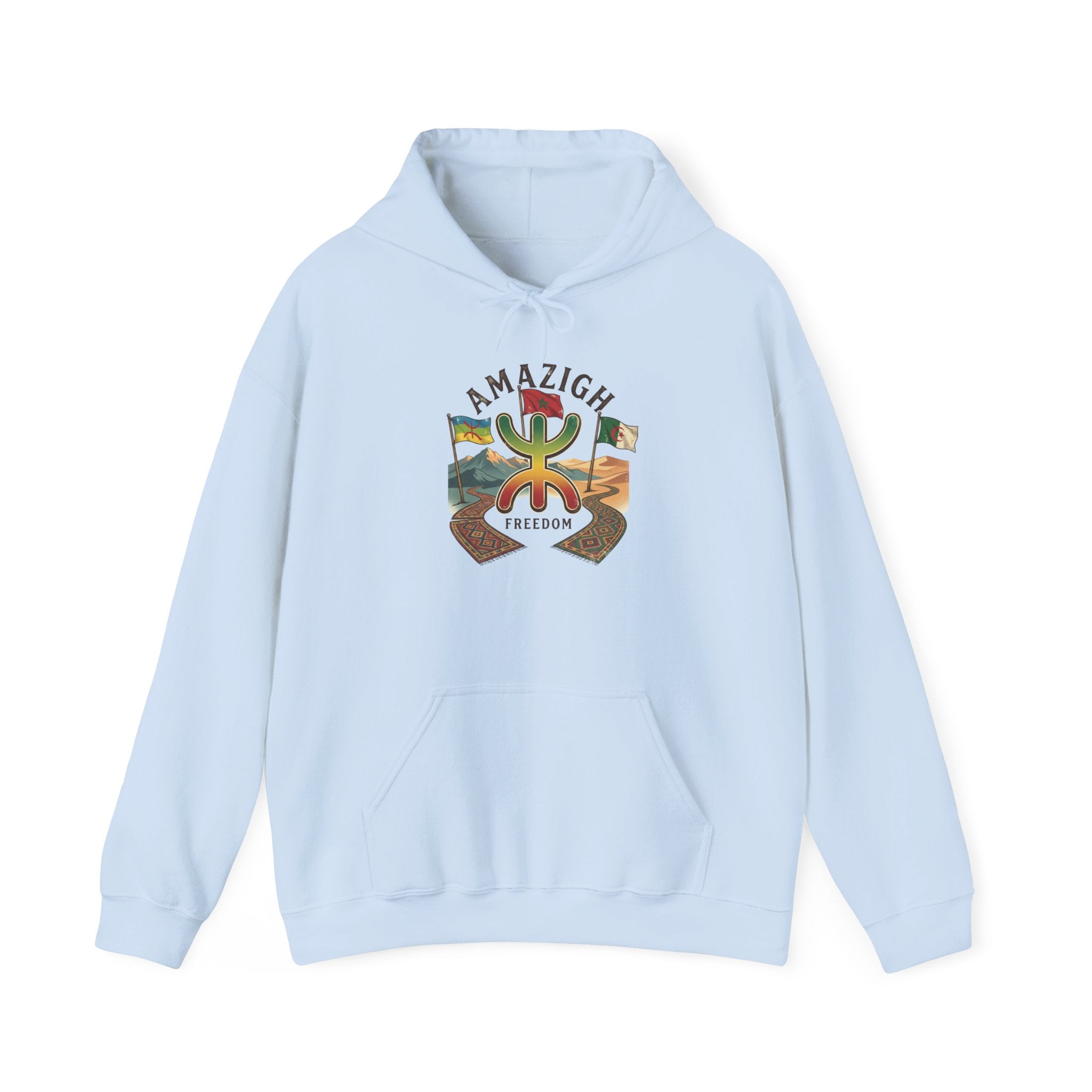 Amazigh Freedom Crest Hoodie, pastel kawaii aesthetic, candy kawaii