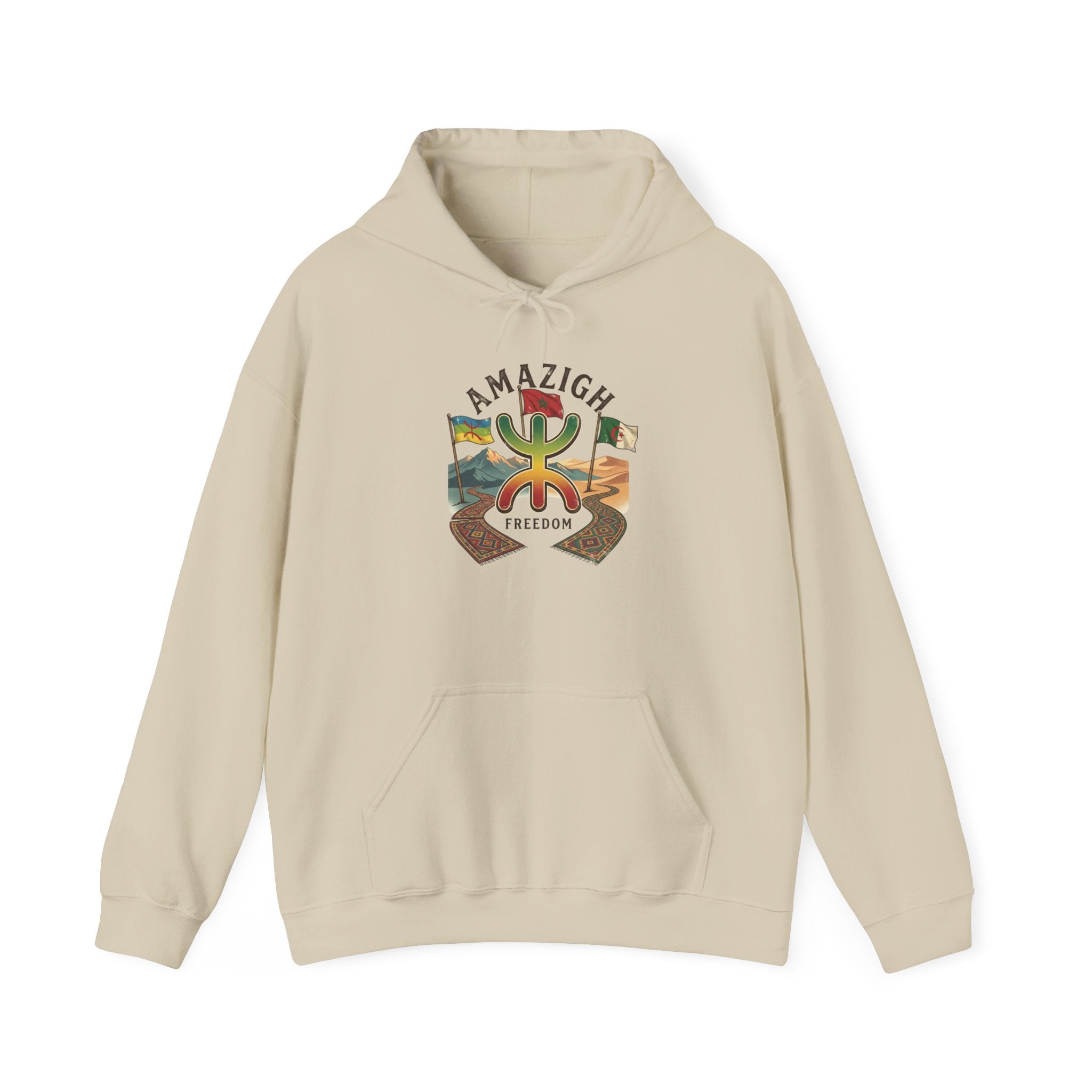 Amazigh Freedom Crest Hoodie, pastel kawaii aesthetic, candy kawaii